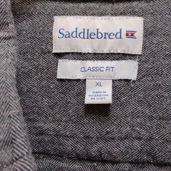 Saddlebred XL Shirt 👔 Classic Fit, Textured Stripe, Button Down - Picture 7 of 10
